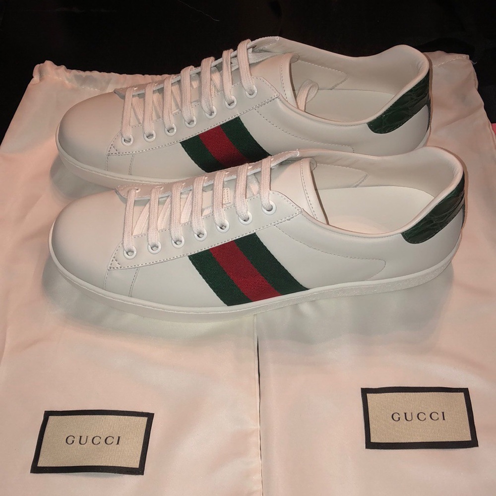 💯Auth BRAND NEW Gucci Men's Ace leather sneakers